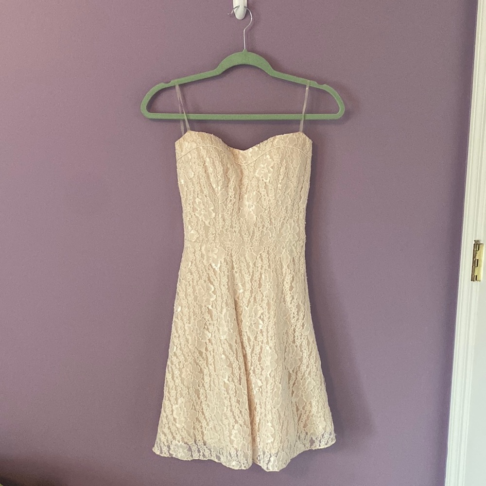 Cream Semi-Formal Mini Dress
